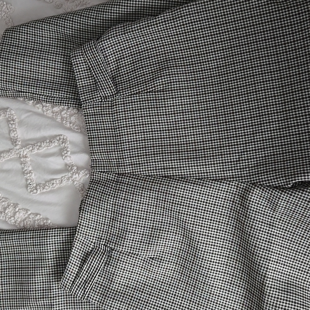NWOT Enhanced Aesthetic Black and Brown Plaid Straight Leg Pants - Picture 5 of 5
